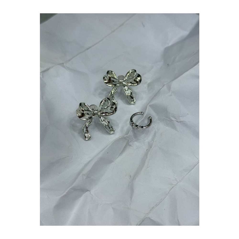 Lavian Accessories Gümüş Fiyonk Küpe Earcuff Seti Standart Beden Bijuteri Küpe Fiyatı