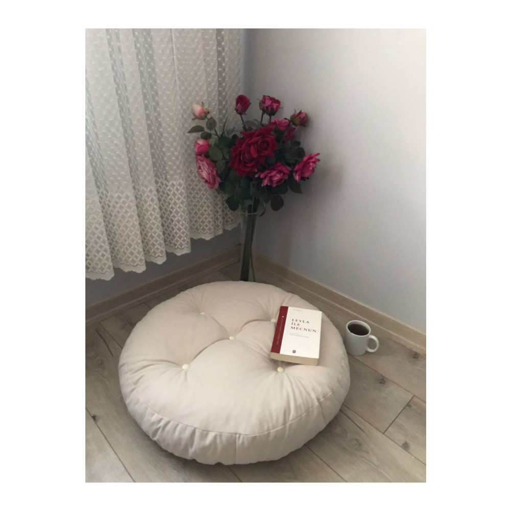 Lavinia Puf Lavinia Krem Mini Yer Minder Yer Puf 70x70 Puf Fiyatı