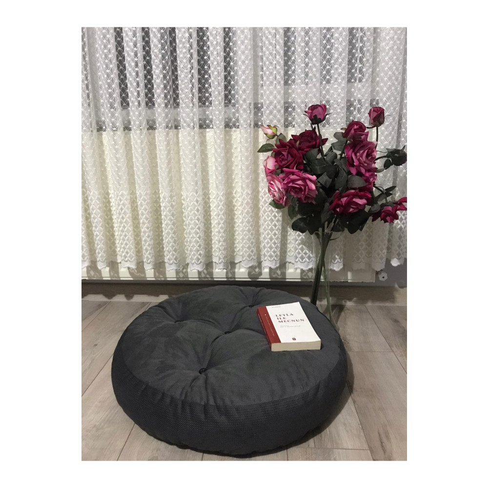 Lavinia Puf Yuvarlak Antrasit Yer Minderi 70x70 Puf Fiyatı