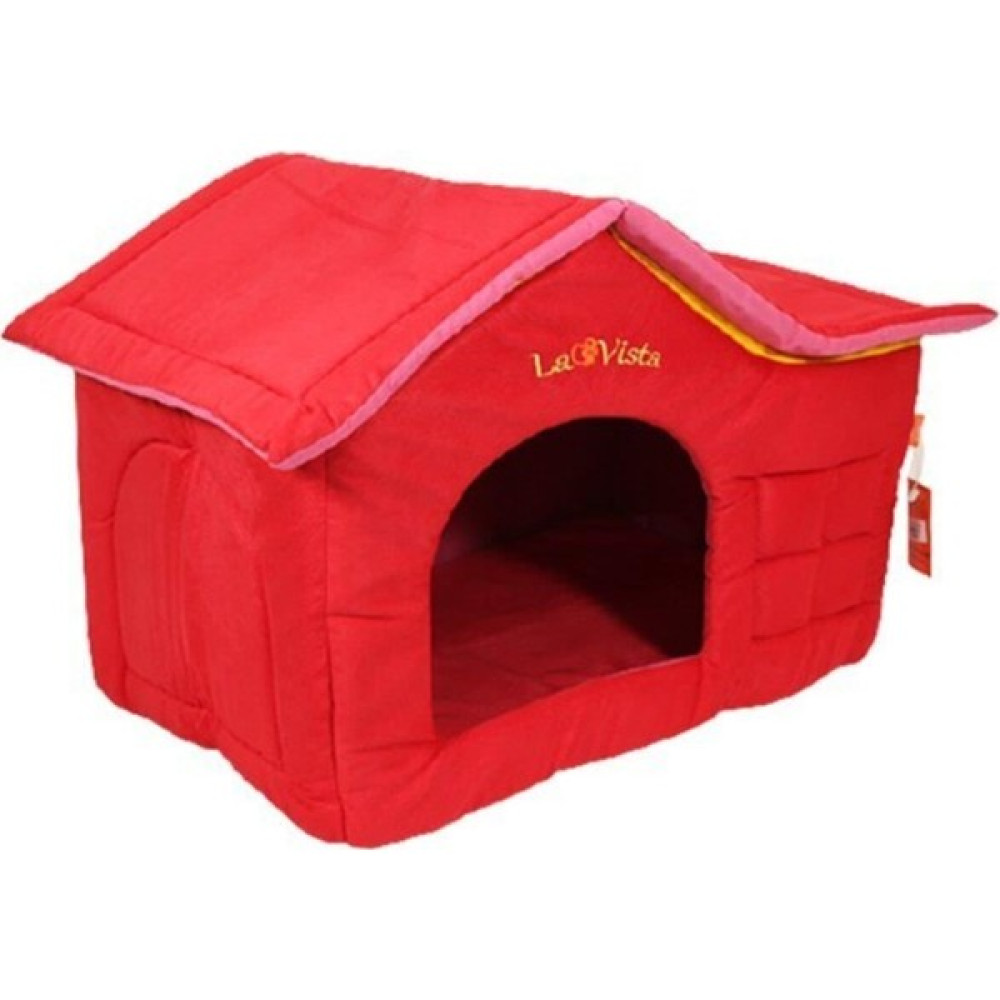 Lavista Çatılı Kedi ve Köpek Evi Kırmızı Kadife Iç Mekan Evcil Hayvan Ürünleri Fiyatı