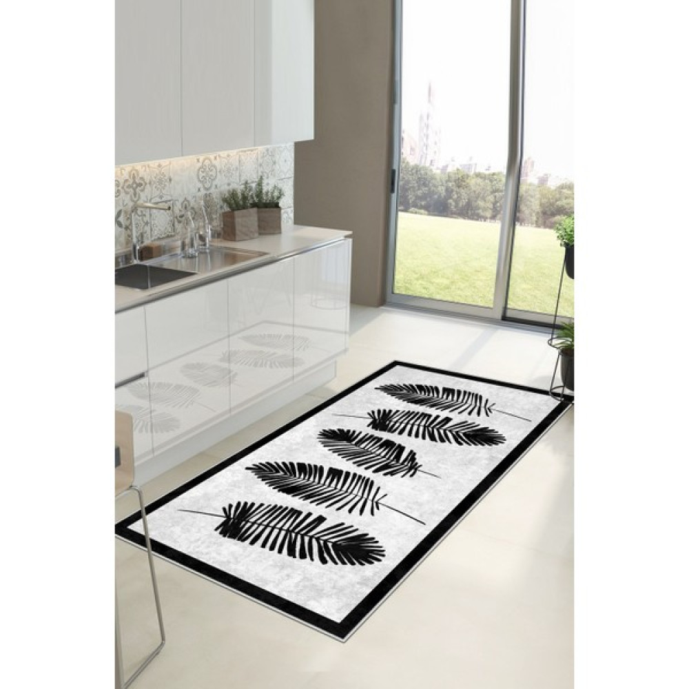 Lavita Home Dijital Baskı Yıkanabilir Kaymaz Beyaz Salon Halısı Mutfak Halısı Yolluk ve Paspas - 160 x 350 cm Salon Halısı Fiyatı