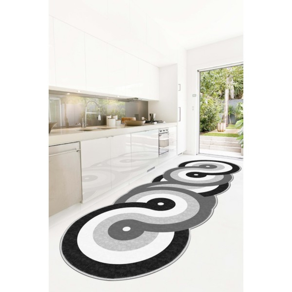 Lavita Home Dijital Baskı Yıkanabilir Kaymaz Gri Salon Halısı Mutfak Halısı Yolluk ve Paspas - 140 x 350 cm Salon Halısı Fiyatı