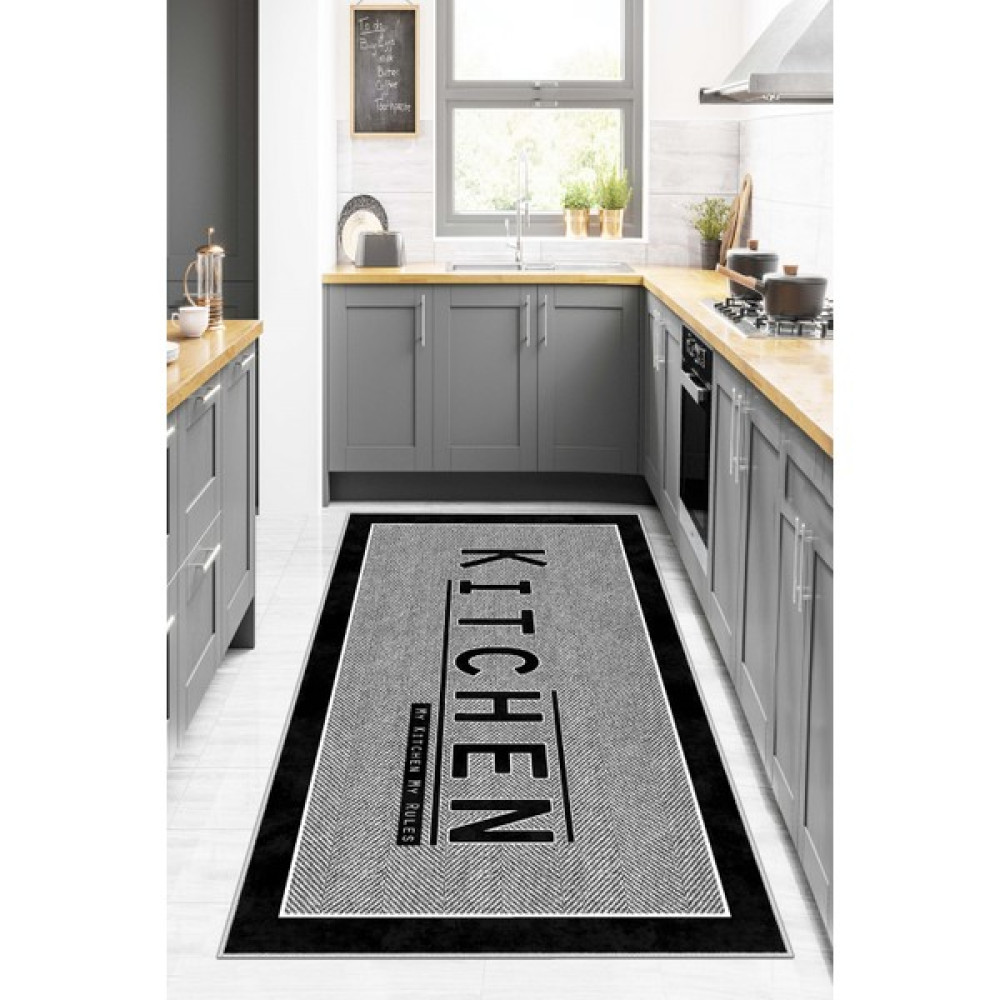 Lavita Home Dijital Baskı Yıkanabilir Kaymaz Leke Tutmaz Gri Mutfak Halısı Yolluk ve Paspas - 40 x 60 cm Salon Halısı Fiyatı