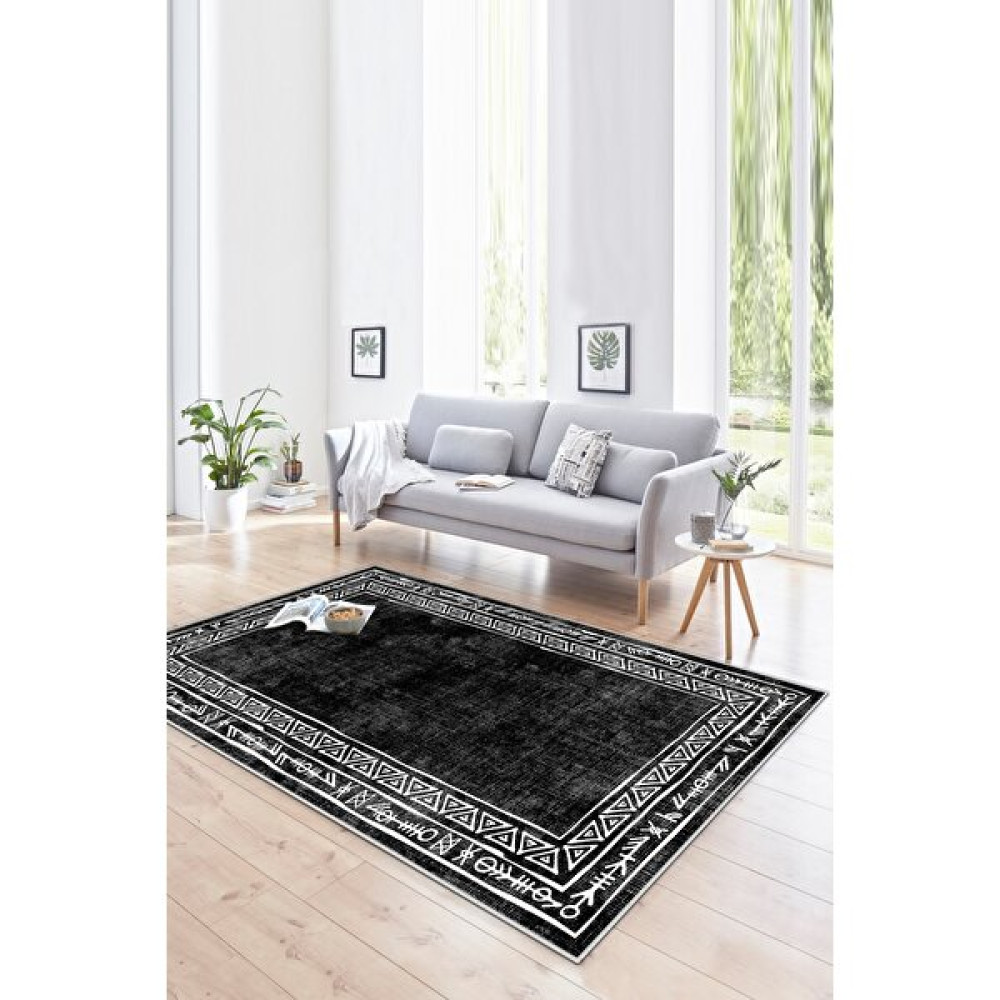 Lavita Home Dijital Baskı Yıkanabilir Kaymaz Siyah Salon Halısı Mutfak Halısı Yolluk ve Paspas - 40 x 60 cm Salon Halısı Fiyatı