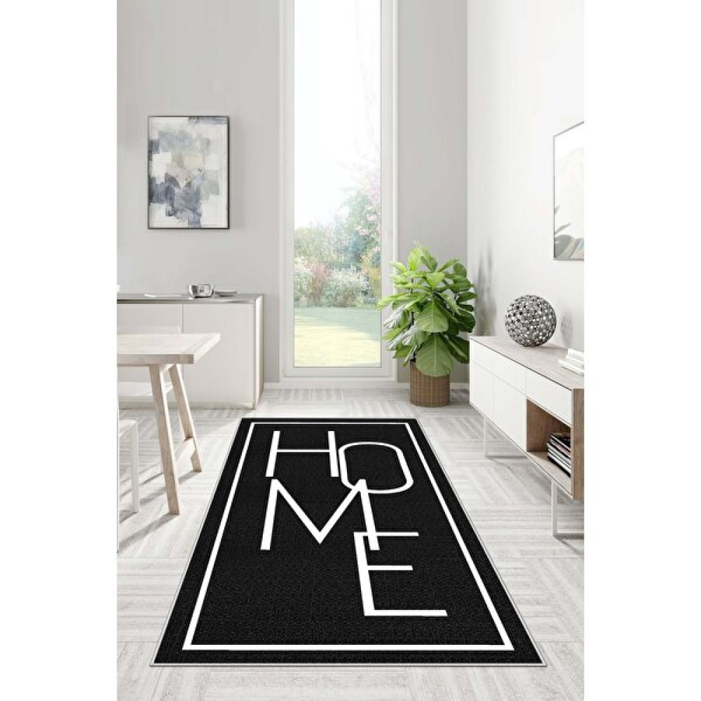 Lavita Home Dijital Baskı Yıkanabilir Kaymaz Siyah Salon Halısı Mutfak Halısı Yolluk ve Paspas - 80 x 300 cm Salon Halısı Fiyatı