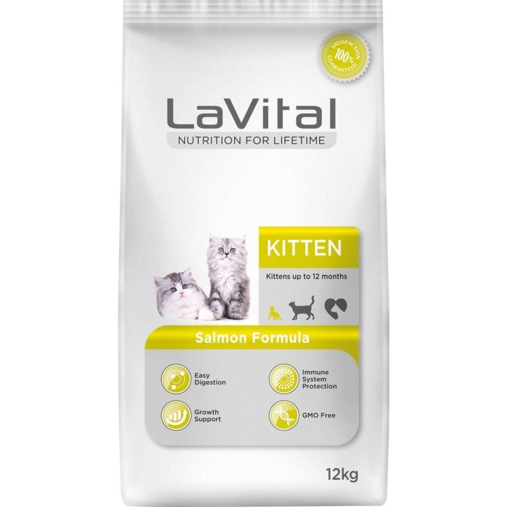 Lavital 12 kg Somonlu Yavru Kedi Maması Yavru Kediler İçin GDO İçermeyen Premium Kalite Evcil Hayvan Ürünleri Fiyatı