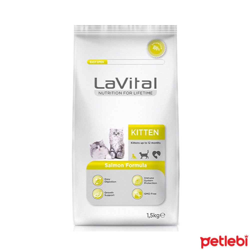 LaVital Kitten Bağışıklık Sistemi Güçlendirici Somonlu Yavru Kedi Maması 1,5kg Evcil Hayvan Ürünleri Fiyatı