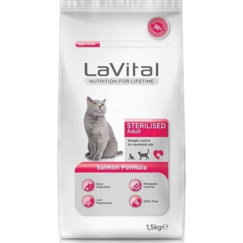 Lavital La Vital Sterilised Somonlu Kısırlaştırılmış Yetişkin Kedi Maması 1.5 kg Evcil Hayvan Ürünleri Fiyatı