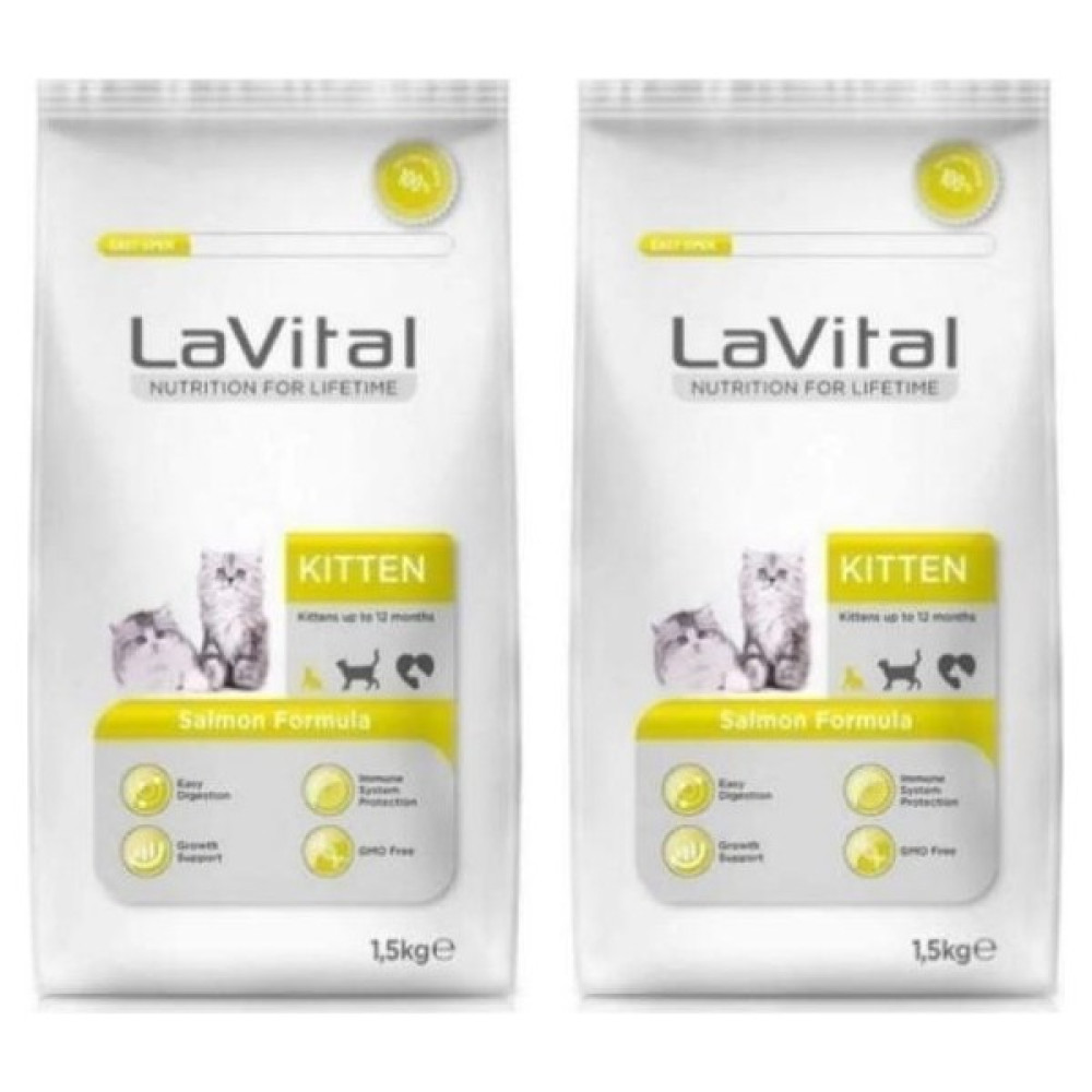 Lavital Somon Balıklı Yavru Kedi Maması 1 5 Kg 2 Adet Evcil Hayvan Ürünleri Fiyatı