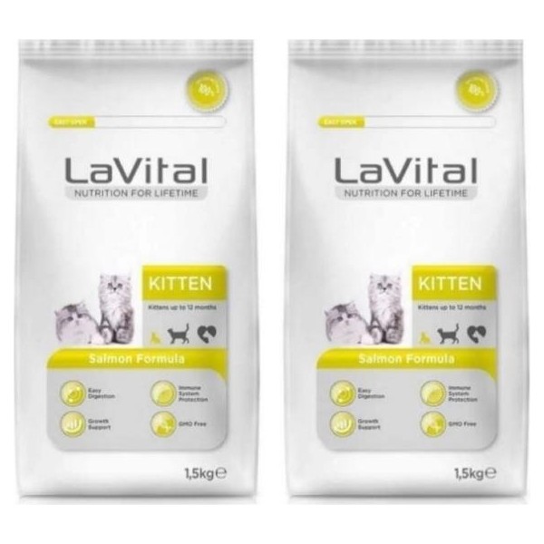 Lavital Somon Balıklı Yavru Kedi Maması Ekonomik 1,5 Kg*2 Lezzetli Balık Aromalı Evcil Hayvan Ürünleri Fiyatı