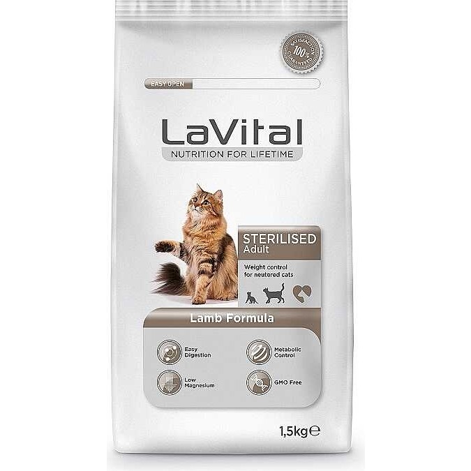 Lavital (Sterilised) Kısırlaştırılmış Yetişkin Kedi Maması Kuzu Etli 1 kg - Karışık Evcil Hayvan Ürünleri Fiyatı