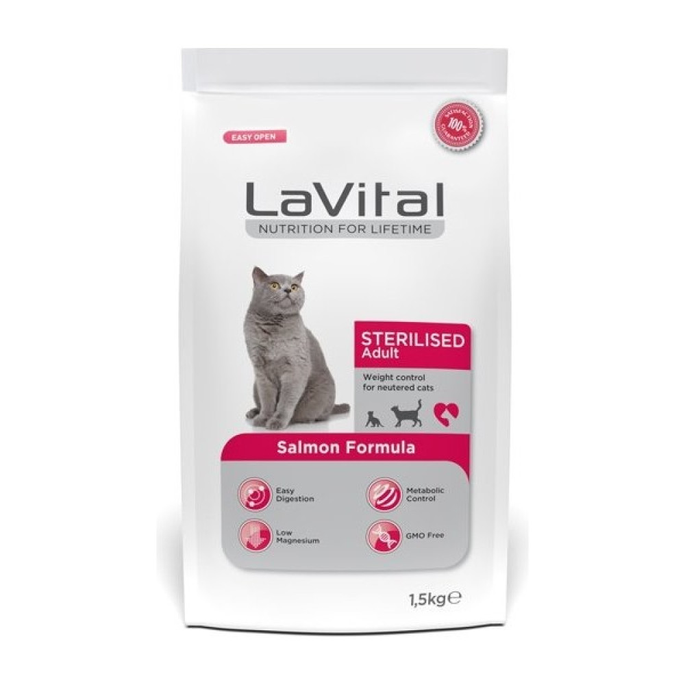 Lavital Sterilised Somonlu Kısırlaştırılmış Kedi Maması 1,5 kg Evcil Hayvan Ürünleri Fiyatı