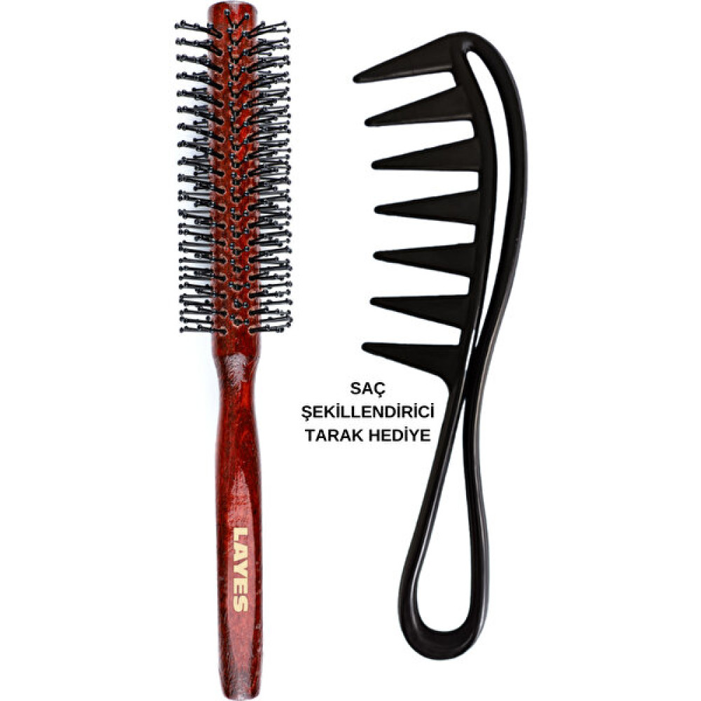 Layes Professional Erkek Saç Fırçası + Şekillendirici Tarak Saç Fırçası ve Tarağı Fiyatı