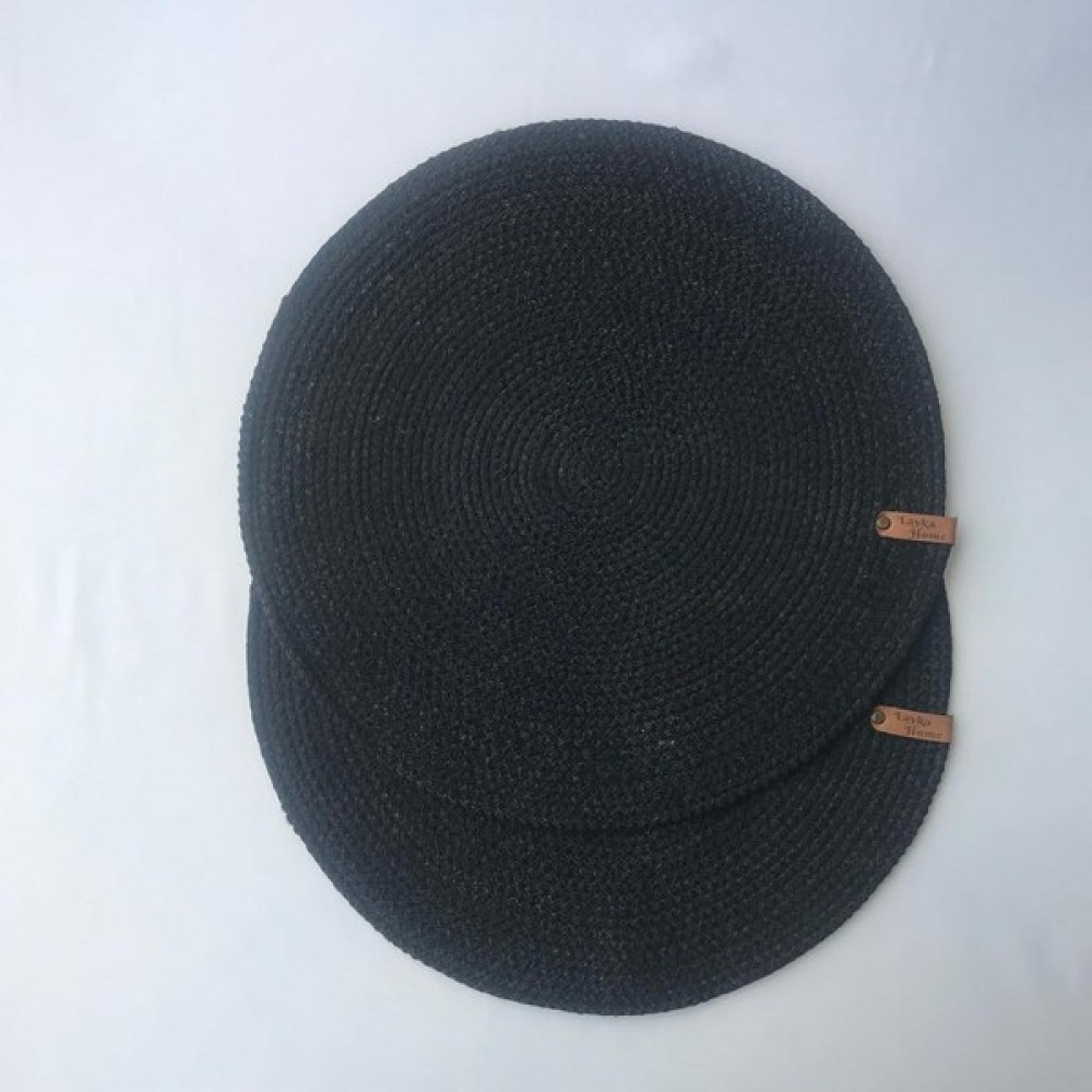 Layka Home 2'li Yıkanabilir Siyah Hasır Örgü Bambu Amerikan Servis Supla - 37 x 37 cm Amerikan Servis Fiyatı