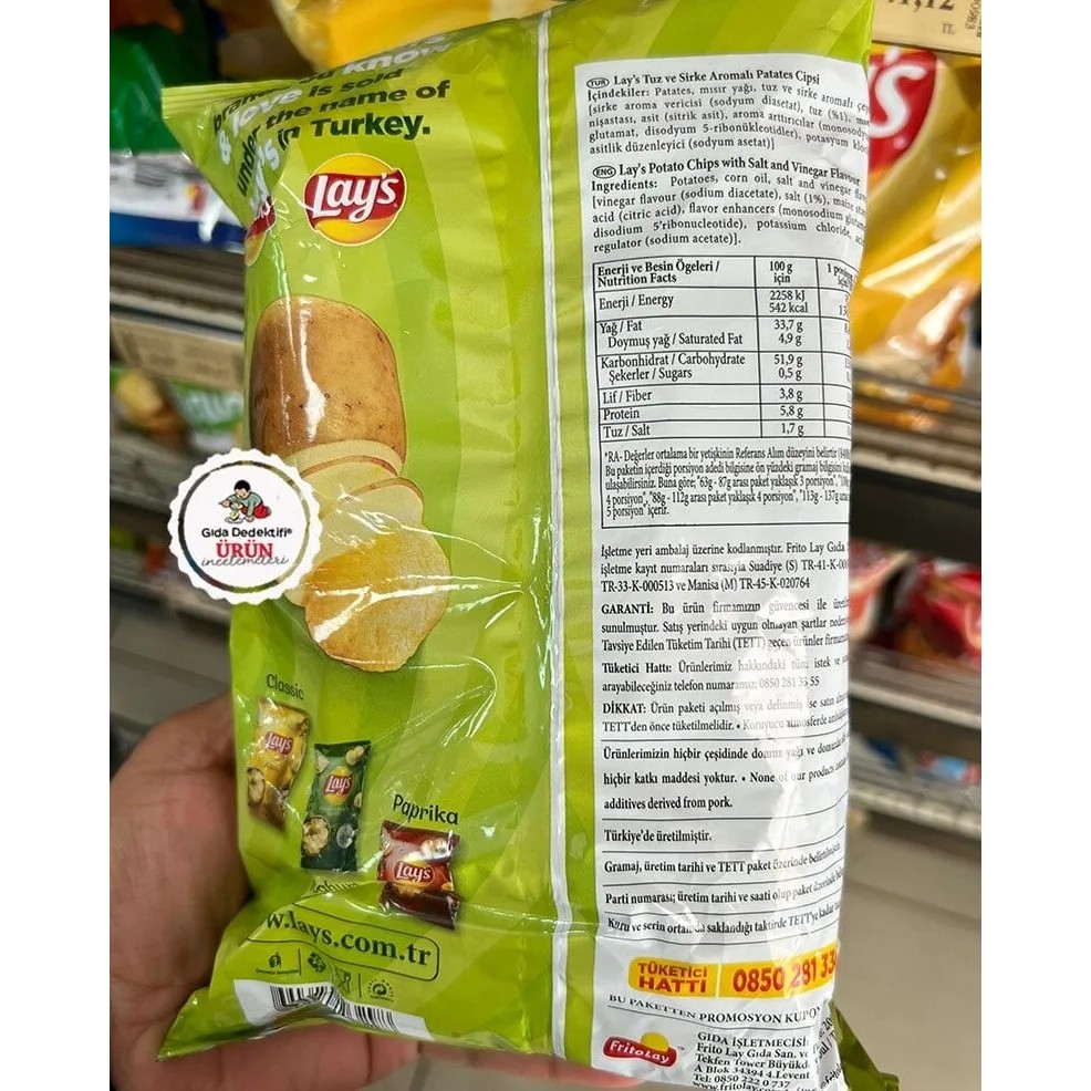 Lay's Lay’s Tuz & Sirke Cipsi 94 GR x 10 Adet Atıştırmalık Özellik: Aromalı ve Lezzetli Cips Fiyatı