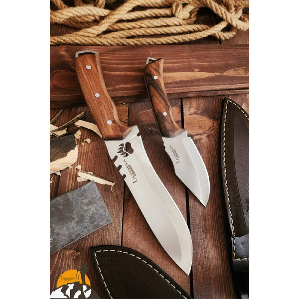 Lazbisa Outdoor Piknik Bıçak 2 Li Set Kamp Bıçağı Çakısı Mutfak Bıçağı Kılıflı El Yapımı ( Ceviz Ağacı Sap ) Oto Boyaları Fiyatı