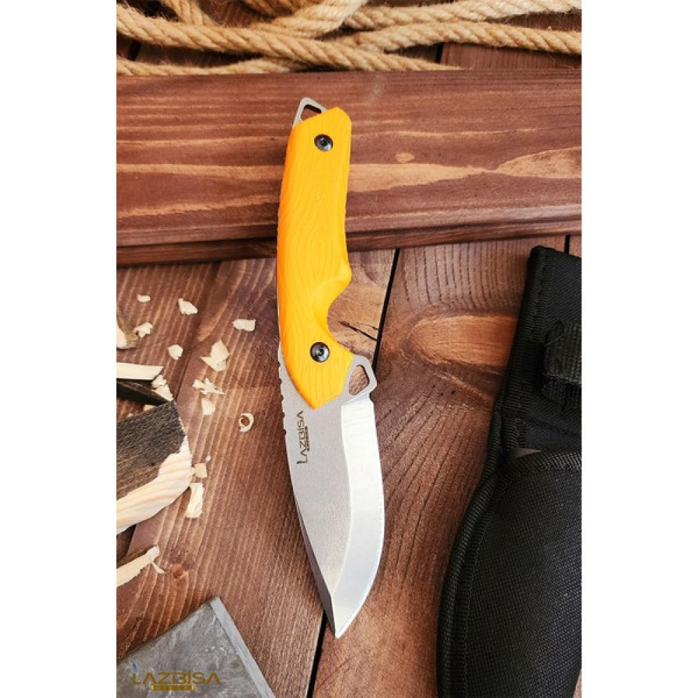 Lazbisa Outdoor Piknik Kamp Bıçağı Bıçak Kılıflı Mutfak Bıçak Bıçağı Çakısı Sarı Sap Oto Boyaları Fiyatı