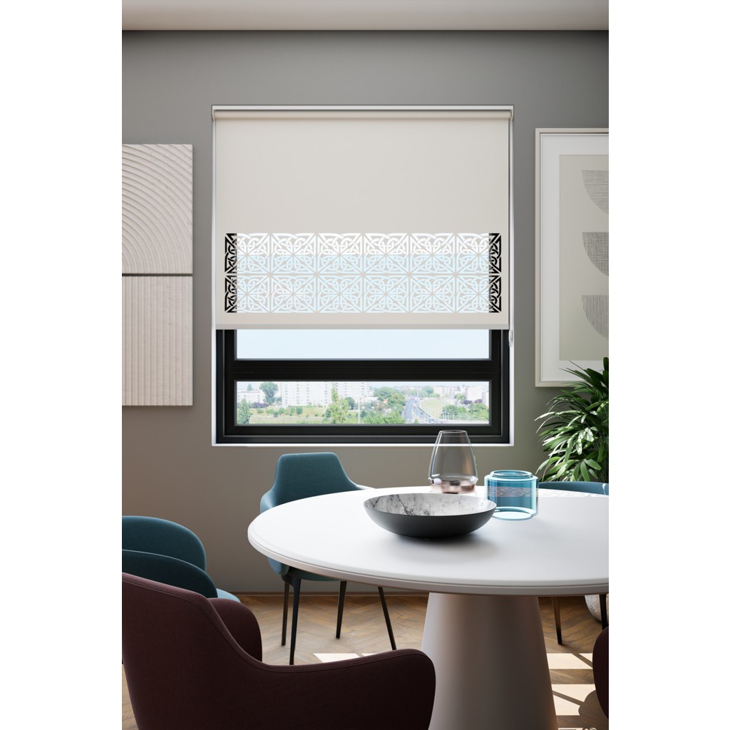 Lazer Kesim Mat Stor Perde, Lazer Kesimli Klasik Serisi, C-161001 Beyaz Renk - 80 x 200 cm Perde Fiyatı