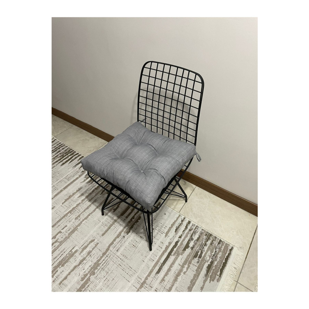 lazilla Eco Gri Sandalye Minderi Özel Düğme Dikişili Bağcıklı 40x40cm Koltuk & Kanepe Örtüsü Fiyatı