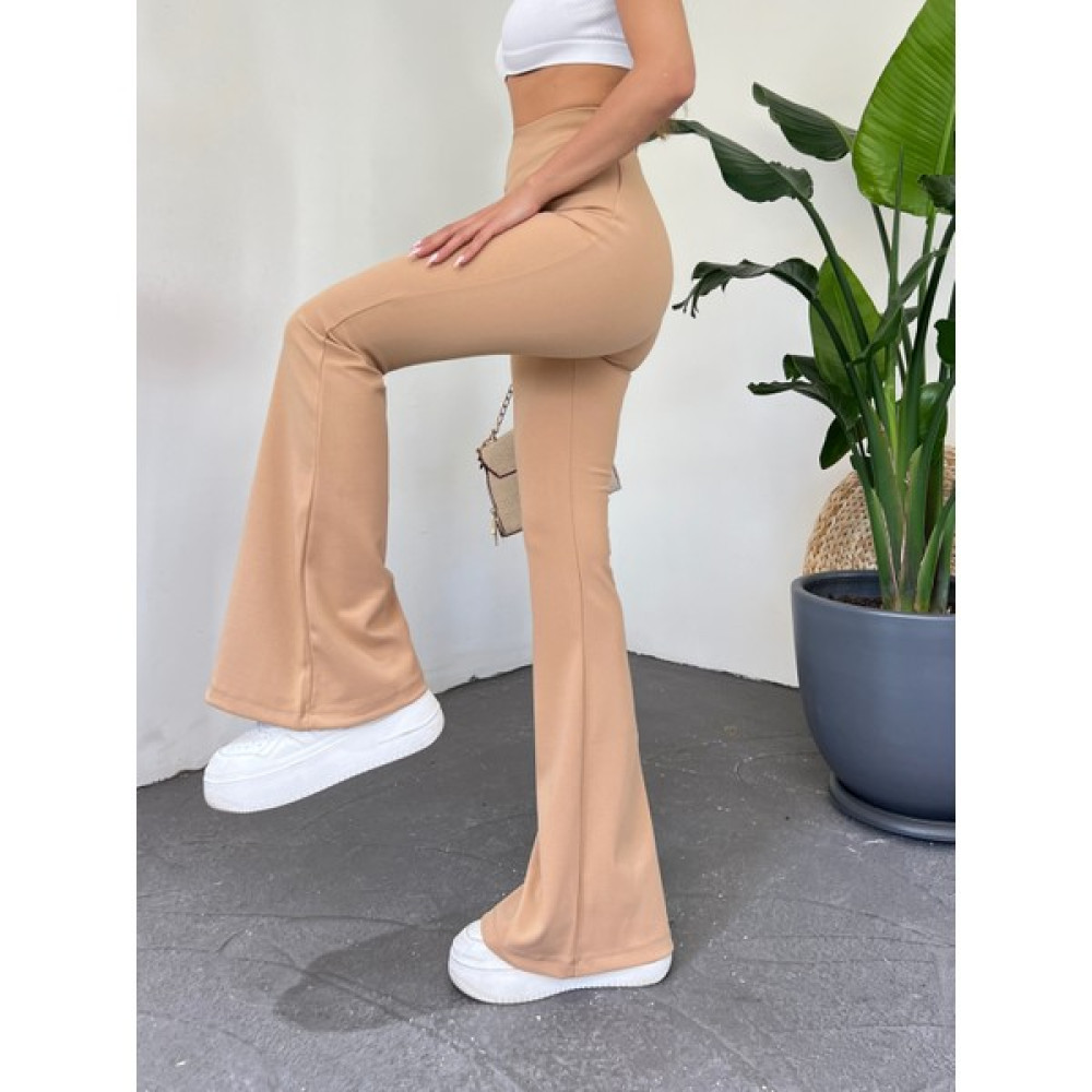 Lb Laluna Butik Kadın Yüksek Bel Ispanyol Paça Pantolon Likralı Krep Kumaş Kadın Pantolon Fiyatı