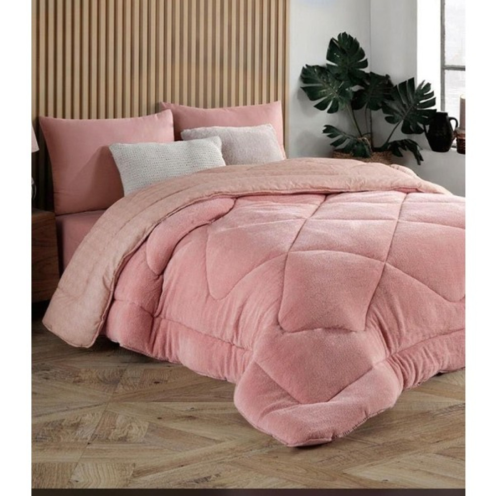 Lbm Tekstil Tek Kişilik Peluş Welsof Yorgan - Pudra Pembe - 155 x 215 cm Yorgan Fiyatı