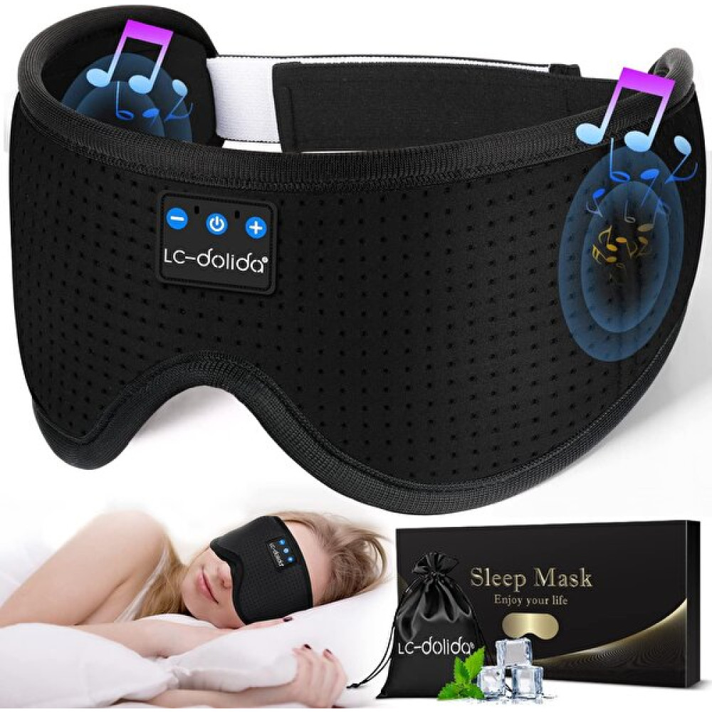 LC-Dolida 3D Uyku Maskesi Bluetooth Kablosuz Müzik Siyah İpek Bluetooth Kulaklık Fiyatı
