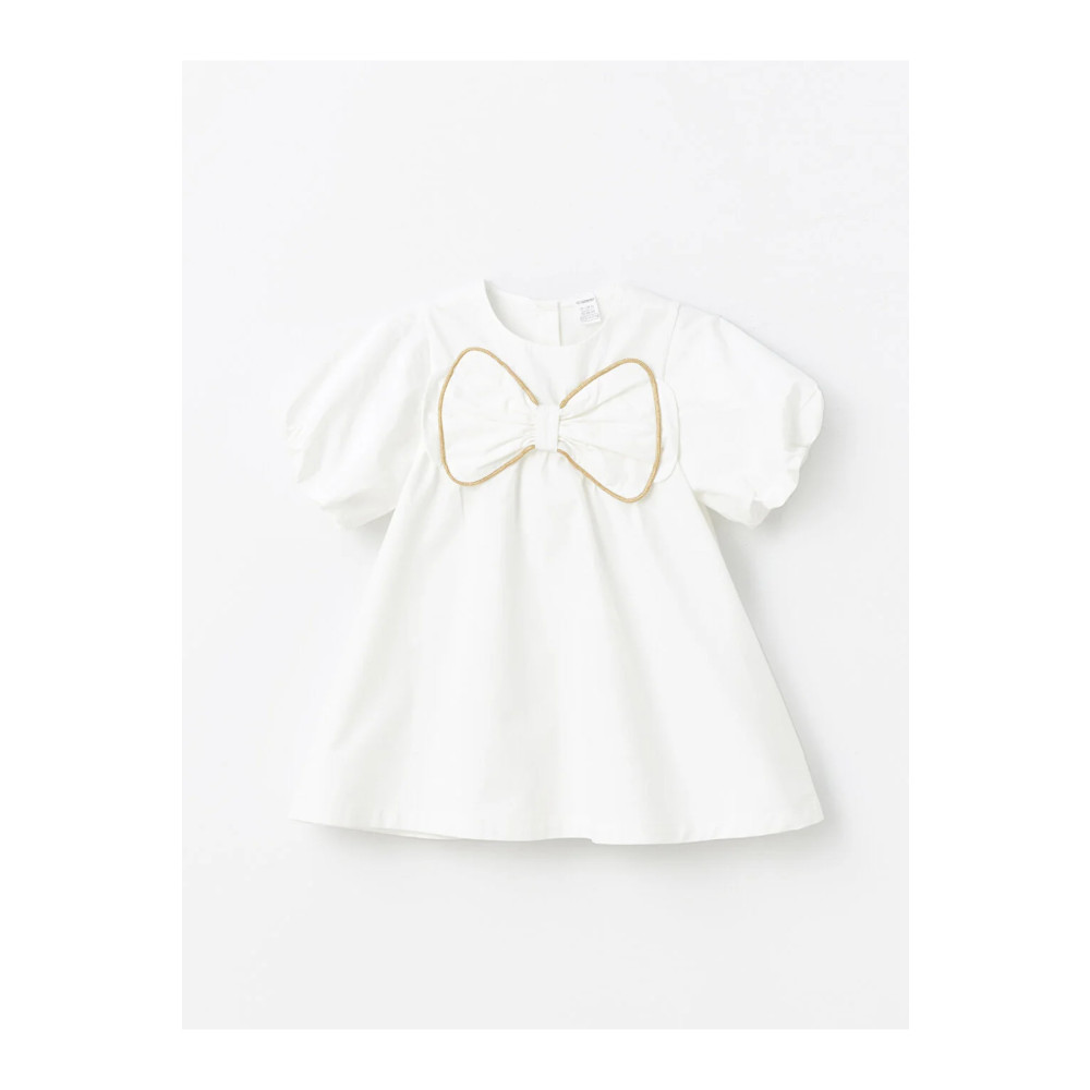 LC Waikiki LCW baby Bisiklet Yaka Kısa Kollu Kız Bebek Poplin Elbise 6-9 AY Beden Elbise Fiyatı