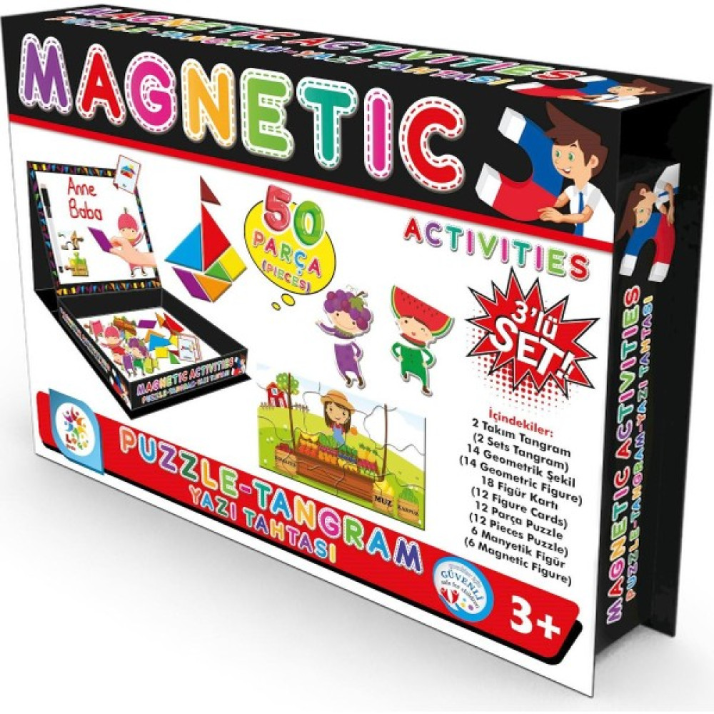 LC7163 Manyetik Aktivite Setim (Tangram-Puzzle-Yazı Tahtası Bir Arada) Eğitici Oyuncak Fiyatı