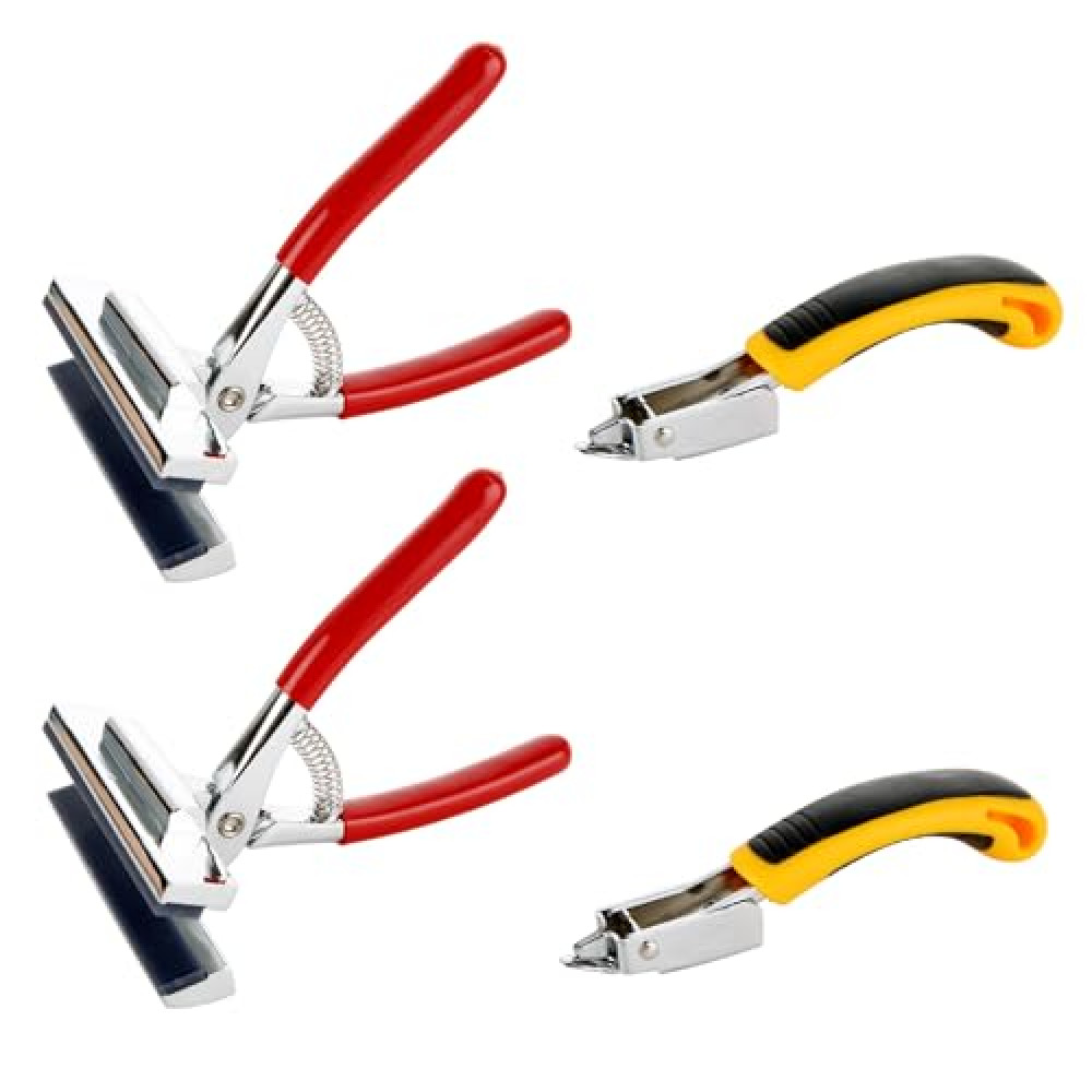 LDHHYH 2 Pack Canvas Pliers with 2 Staple Remover Set, Stainless Steel Canvas Stretching Pliers with Spring Return Handle, Heavy Duty Canvas Stretcher Pliers for Stretching Canvas Oil Painting
