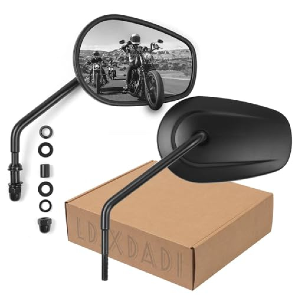 LDJXDADI Black Sportster Mirrors for Road King Street Electra Glide Dyna Softail Road Glide Motorcycle Rearview 1982-2019 2020 2021 2022 2023