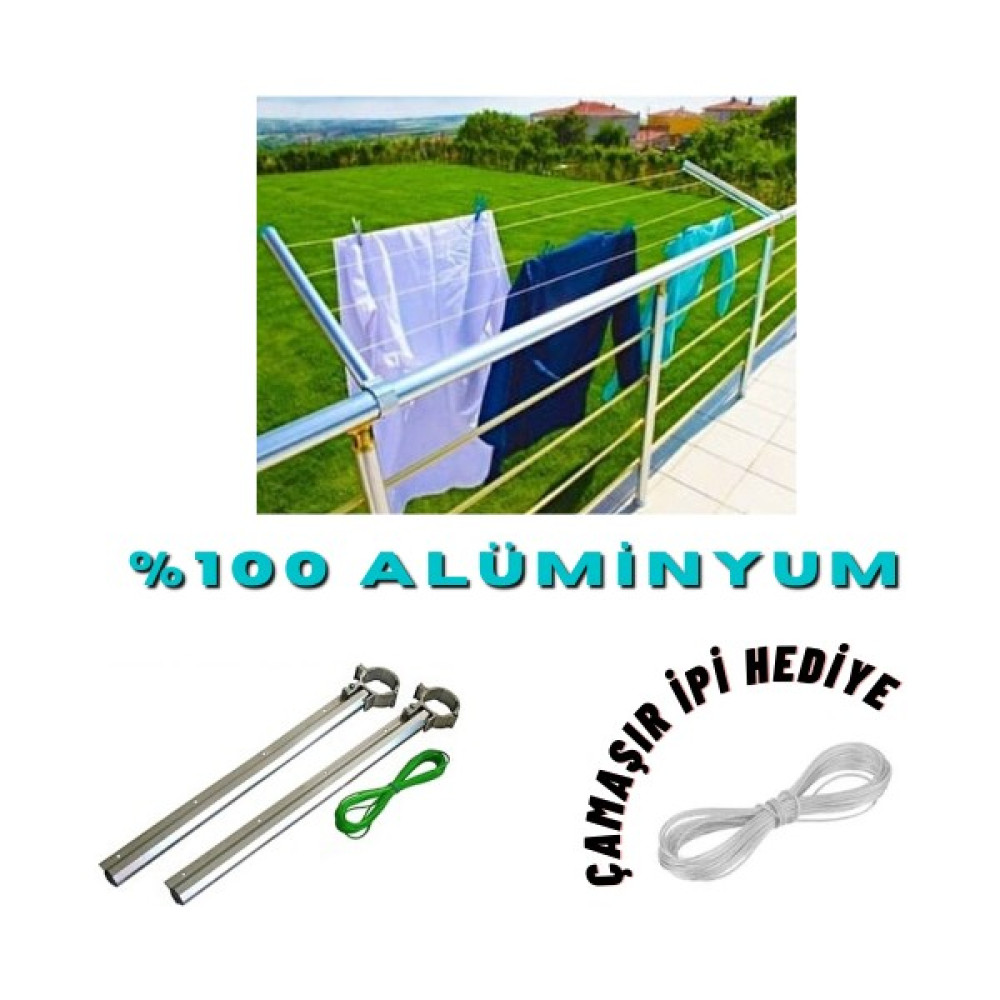 LDR %100 Alüminyum Balkon Küpeşte Çamaşır Askısı - Kurutmalık Çamaşır Ipi Hediye Çamaşır Kurutma Makineleri Fiyatı