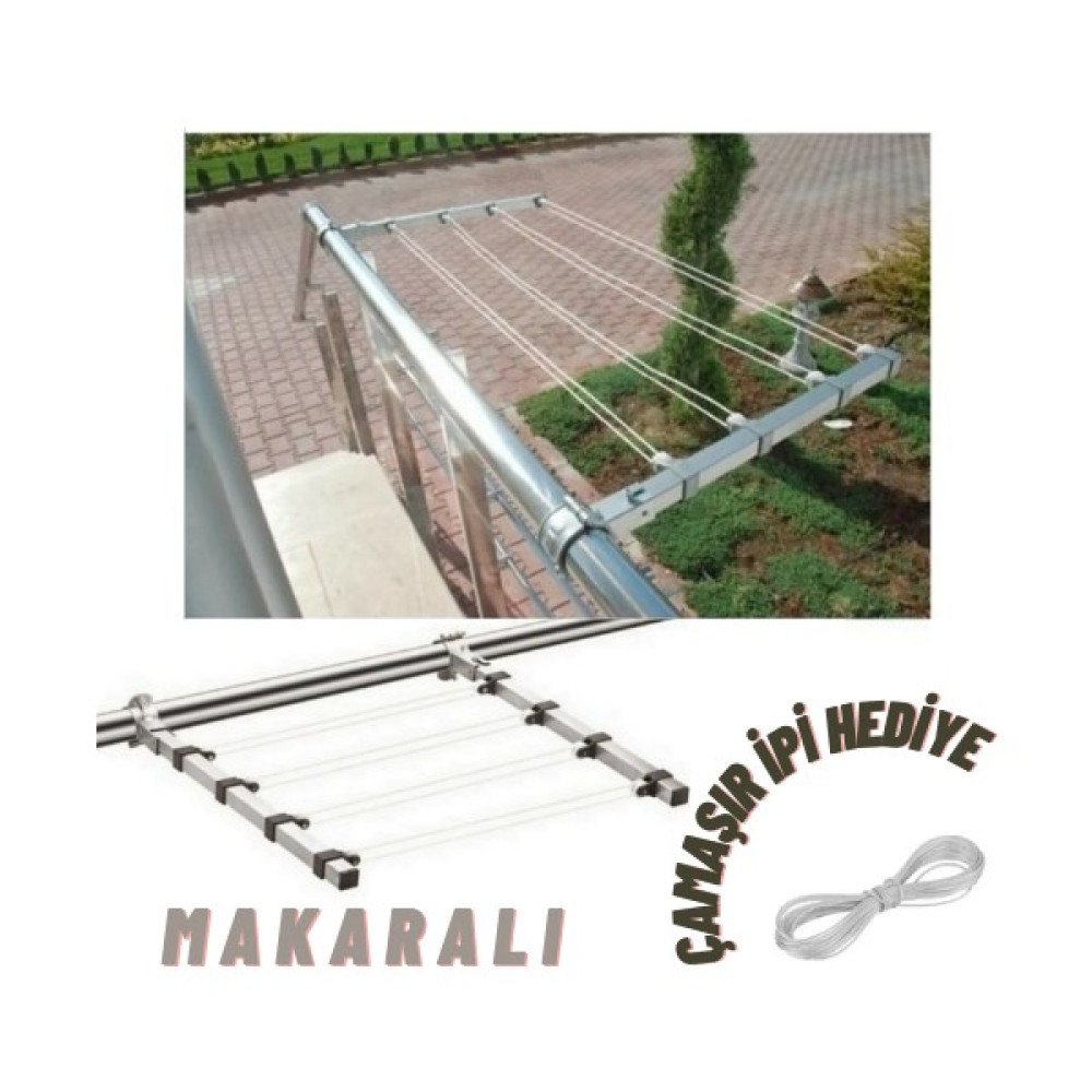 LDR Paslanmaz Pratik Makaralı Küpeşte Çamaşır Askısı - Kurutmalık (Çamaşır Ipi Hediye) Çamaşır Kurutma Makineleri Fiyatı