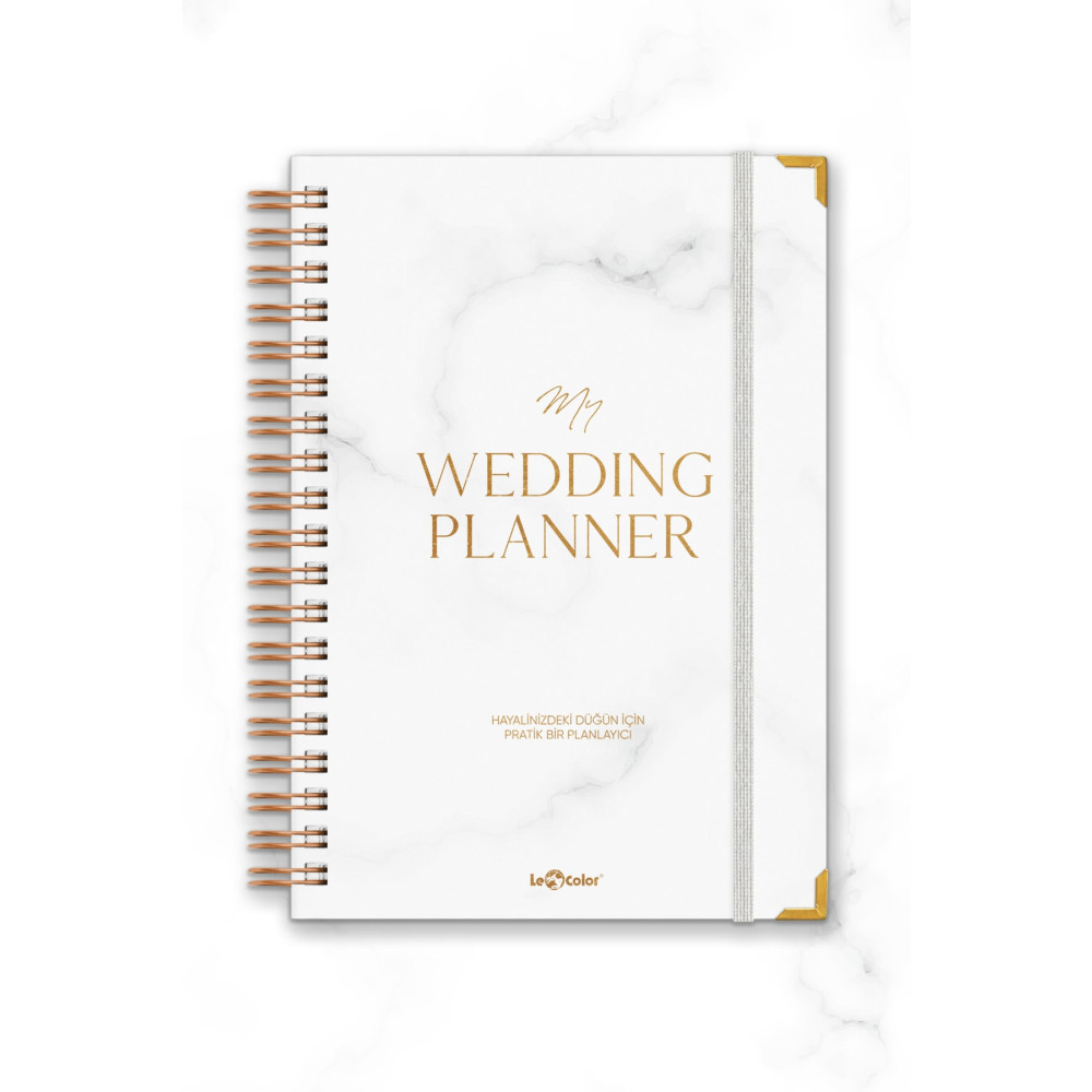 Le Color Düğün Planlayıcısı Altın Köşeli Ajanda Luxury Wedding Planner Defter Fiyatı