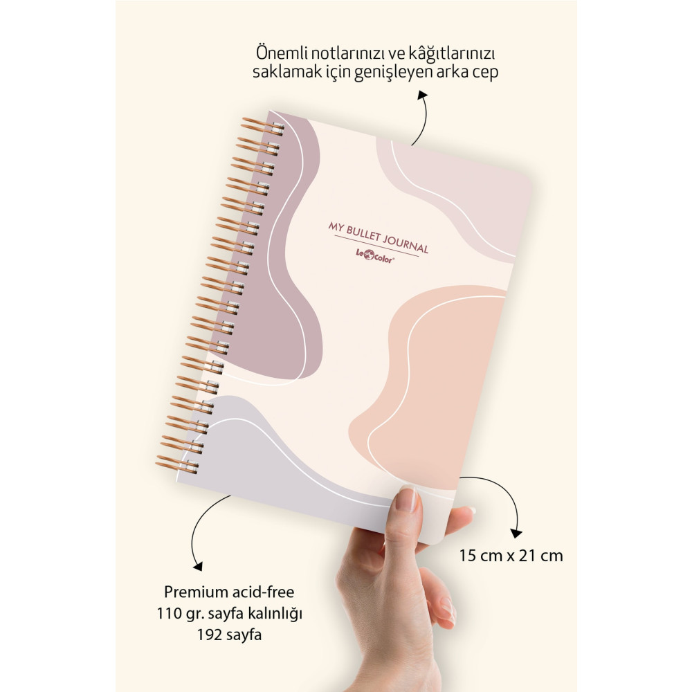 Le Color Noktalı Bullet Journal Pro Defter Lava Bej A5 Defter Fiyatı
