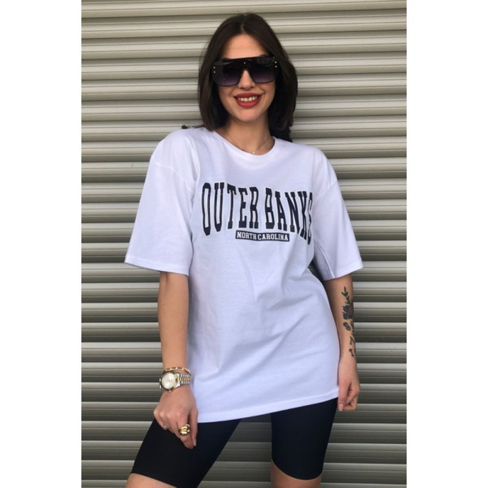 Le Dress Le.dress Kadın Beyaz Oversize Bayan T-shirt Fiyatı