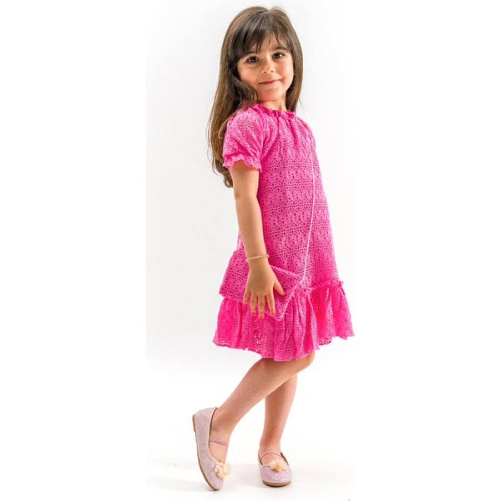 Le Mabelle Pembe Dantel Çantalı Kız Çocuk Elbise - Lilia Kız Çocuk Elbise Fiyatı