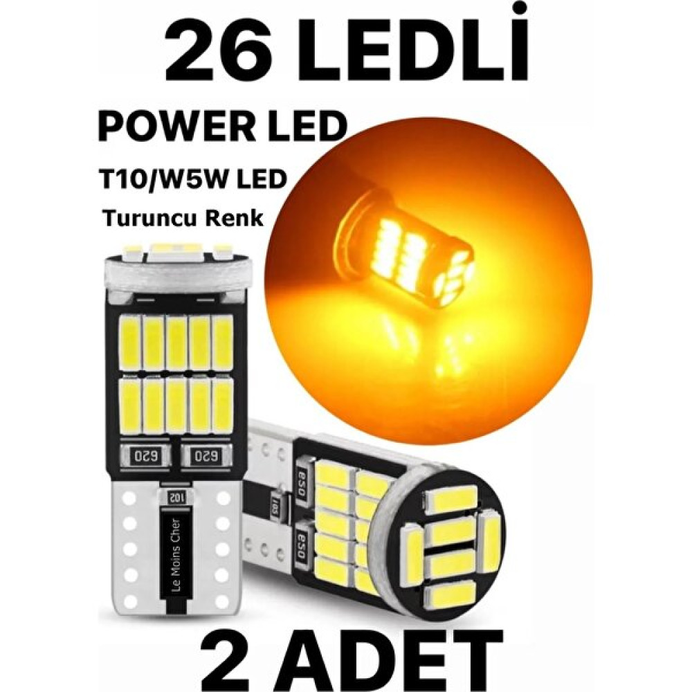 Le Moins Cher Metal Turuncu Park T10 26 LED Plaka Tavan Ampulü 2 Adet Far Ampülü Fiyatı