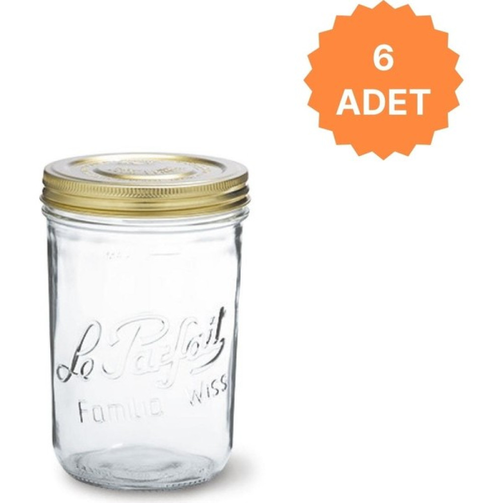 Le Parfait Familia Wiss Cam Kavanoz Sızdırmaz Kapaklı 1000ML (6 Adet) - Şeffaf - 1000 ml - 6 Adet Saklama Kapları Fiyatı