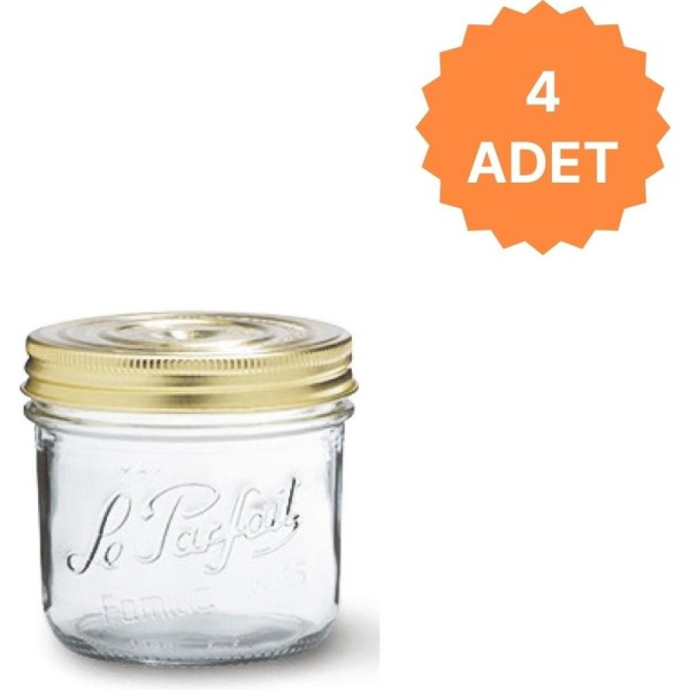 Le Parfait Familia Wiss Cam Kavanoz Sızdırmaz Kapaklı 500ML (4 Adet) - Şeffaf - 500 ml - 4 Adet Saklama Kapları Fiyatı
