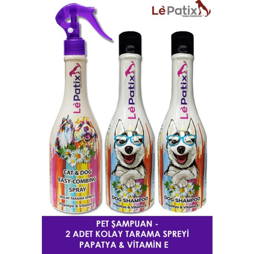 Le Patix Pet Kolay Tarama Spreyi Kıtık Açıcı Sprey + 2 Ad. Köpek Şampuanı Tüy Dökülme ve Topaklanma Önleyici Evcil Hayvan Ürünleri Fiyatı