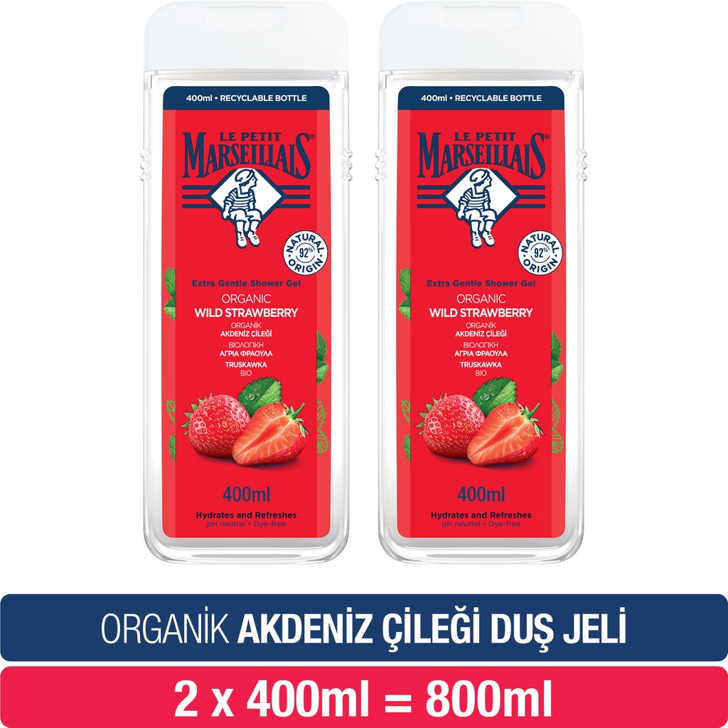 Le Petit Marseillais Akdeniz Çileği 400 ml 2'li Duş Jeli Duş Jelleri ve Banyo Köpükleri Fiyatı
