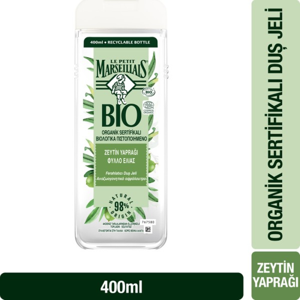 Le Petit Marseillais BIO Organik Sertifikalı Zeytin Yaprağı Duş Jeli 400 ml Duş Jelleri ve Banyo Köpükleri Fiyatı