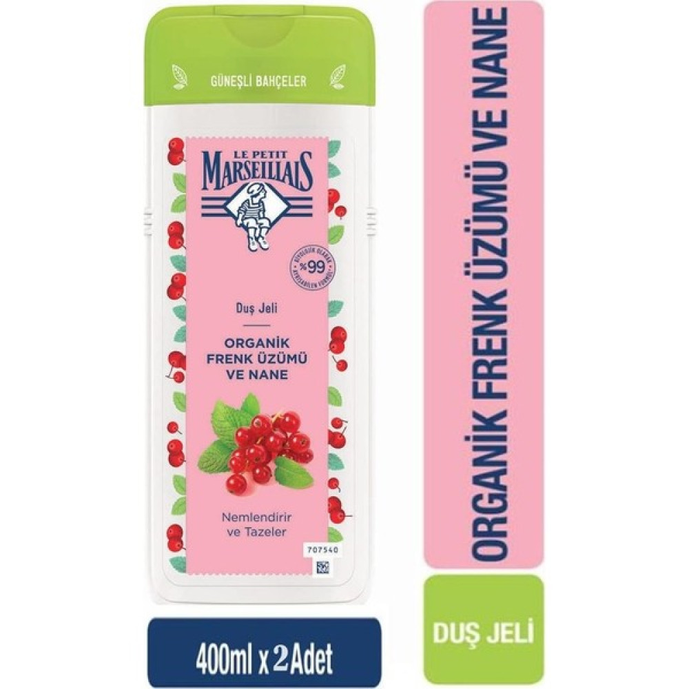 Le Petit Marseillais Duş Jeli Frenk Üzümü & Nane 400 ml 2'li Duş Jelleri ve Banyo Köpükleri Fiyatı