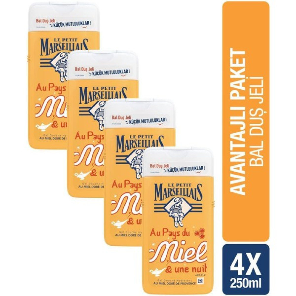 Le Petit Marseillais Lpm Bonheur Serisi Bal Duş Jeli 250 Ml X 4 Duş Jelleri ve Banyo Köpükleri Fiyatı
