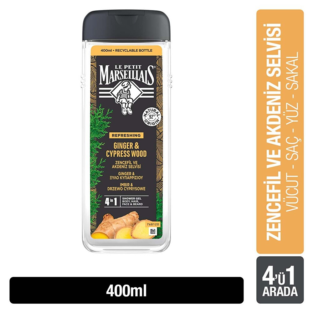 Le Petit Marseillais Men Zencefil & Selvi Duş Jeli 400 ml Duş Jelleri ve Banyo Köpükleri Fiyatı