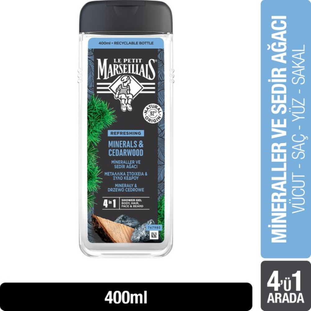Le Petit Marseillais Mineraller ve Sedir Ağacı Duş Jeli 400 ml Duş Jelleri ve Banyo Köpükleri Fiyatı