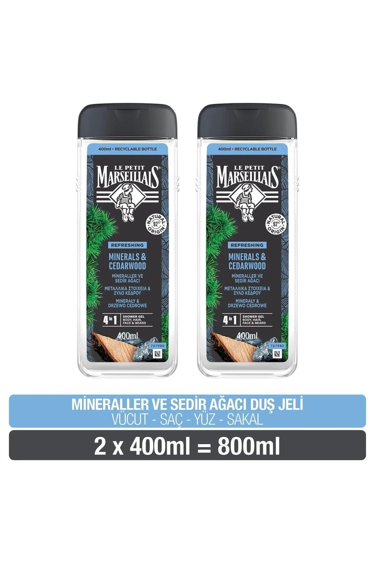 Le Petit Marseillais Mineraller Ve Sedir Ağaci Duş Jeli 400 ml X2" Duş Jelleri ve Banyo Köpükleri Fiyatı
