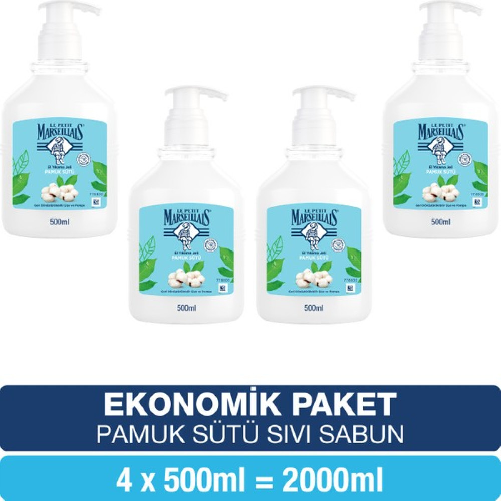 Le Petit Marseillais Nemlendirici Sıvı Sabun Pamuk Sütü 500 ml x4 Ekonomik Paket El Bakımı Fiyatı