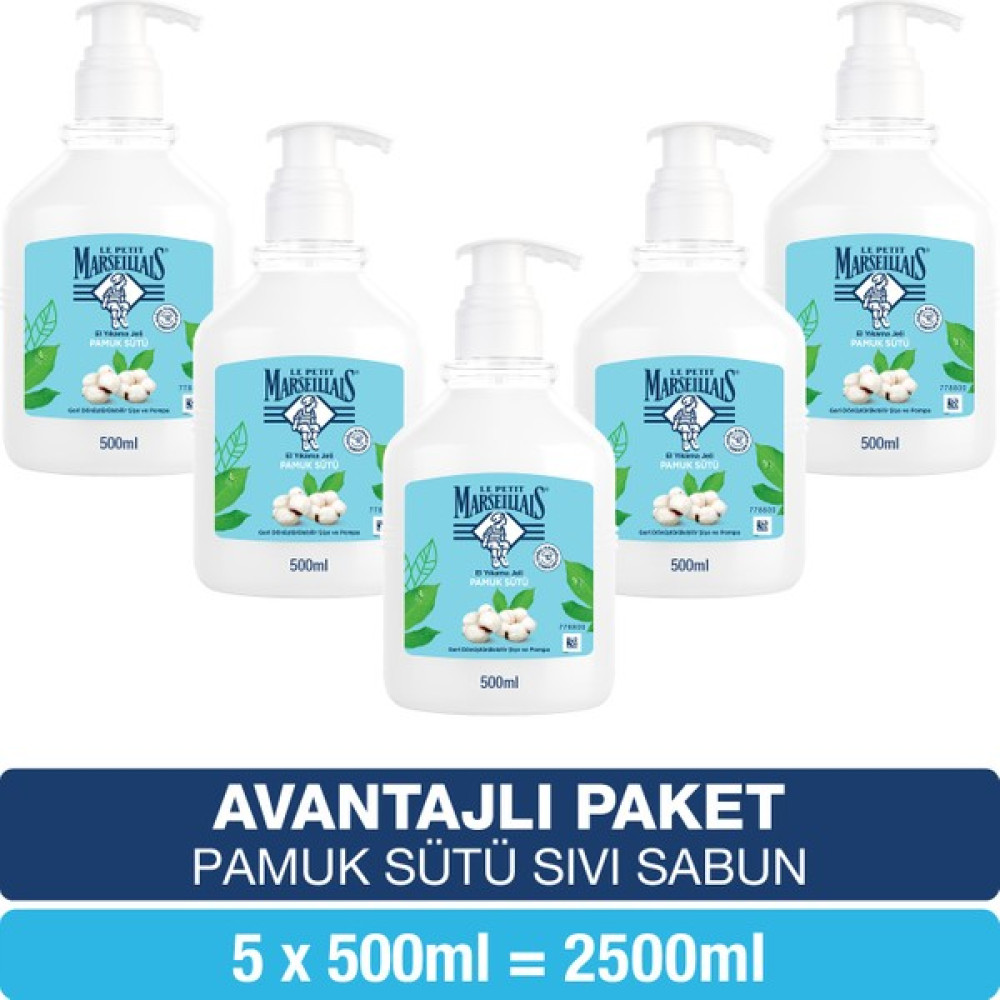 Le Petit Marseillais Nemlendirici Sıvı Sabun Pamuk Sütü 500 ml x5 Avantajlı Paket El Bakımı Fiyatı