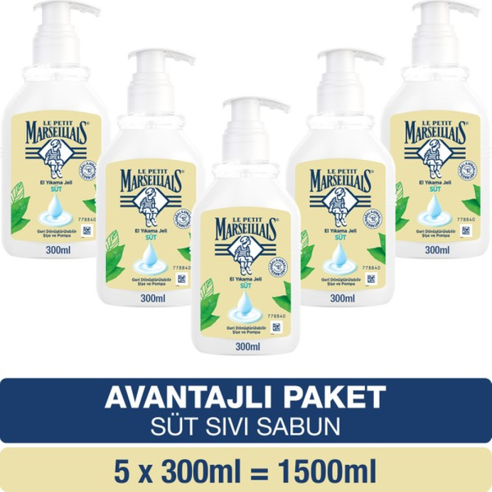 Le Petit Marseillais Nemlendirici Sıvı Sabun Süt 300 ml x5 Avantajlı Paket El Bakımı Fiyatı